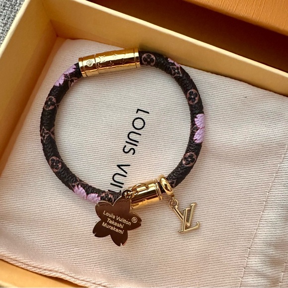Louis Vuitton x Takashi Murakami Pink Flower Charm Monogram Bracelet - Picture 3 of 5